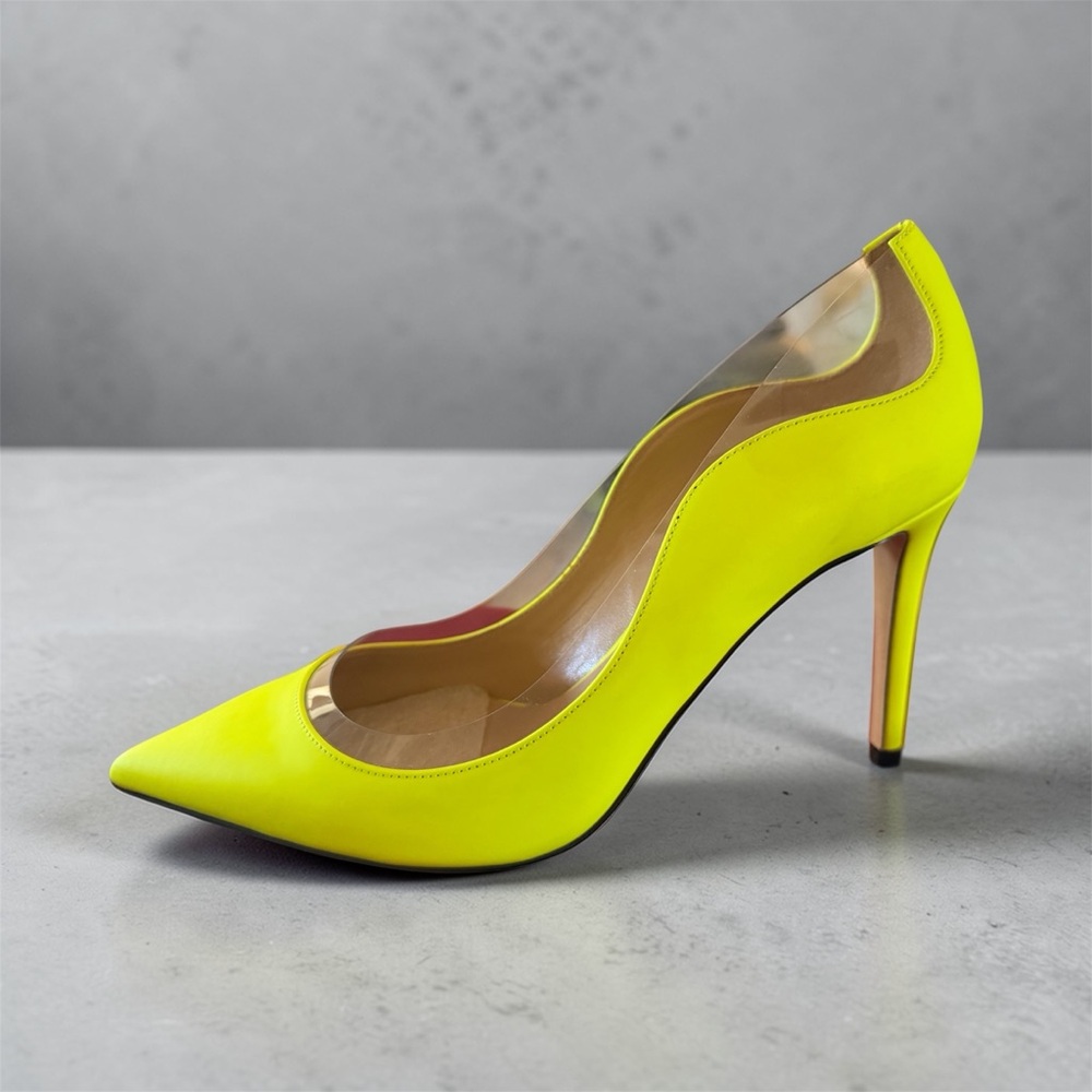 Elegant Neon Yellow Women's Heels